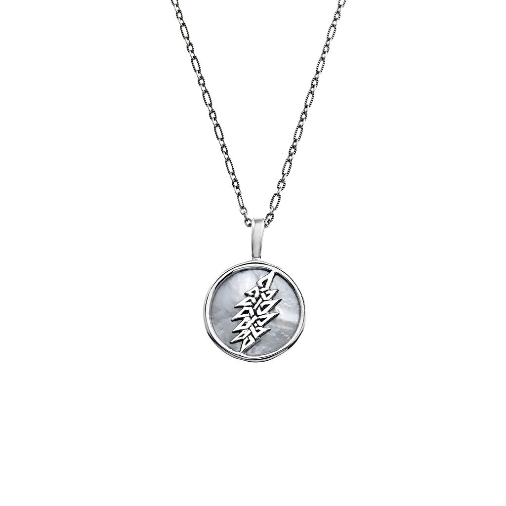 13-Point Lightning Bolt Sterling Silver & Mother Of Pearl Charm Necklace