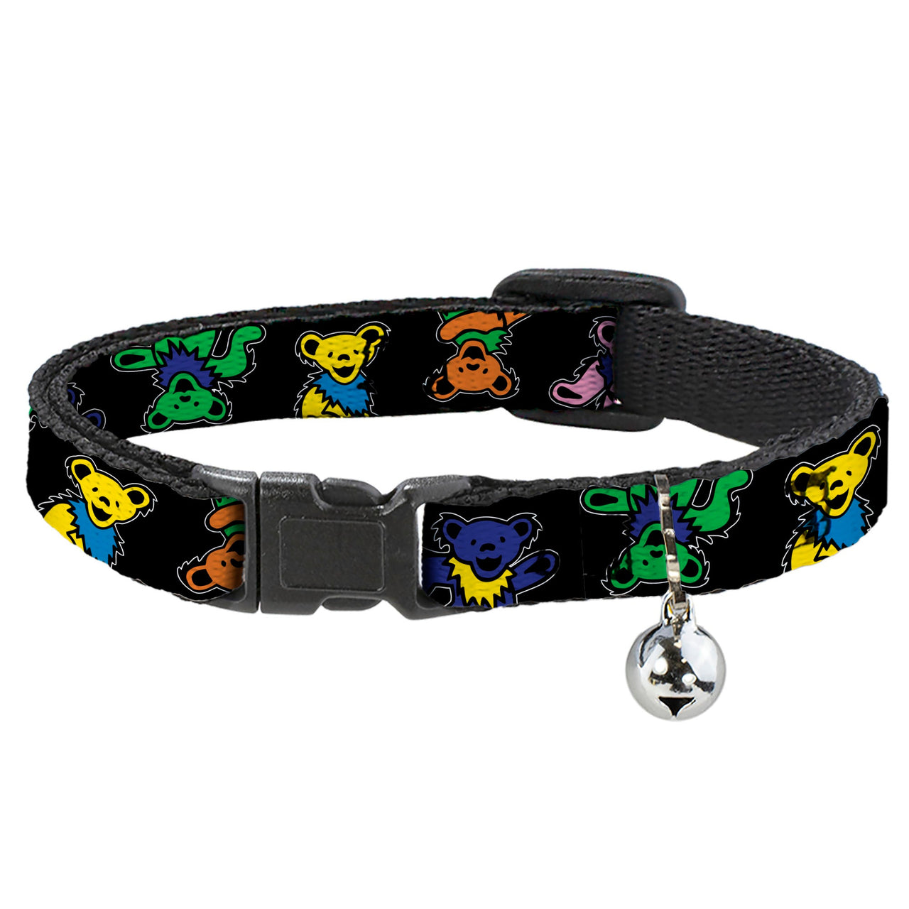 Grateful Dead Breakaway Cat Collar | Rainbow Dancing Bears (with Bell)