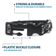 Grateful Dead Dog Collar | Gray Steal Your Face Stacked