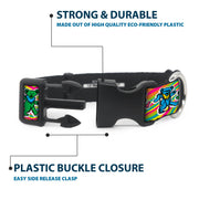 Grateful Dead Dog Collar | Rainbow Tie Dye Swirl Dancing Bears