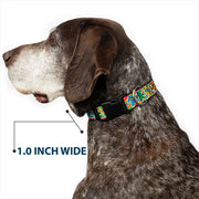 Grateful Dead Dog Collar | Rainbow Tie Dye Swirl Dancing Bears