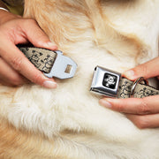 Grateful Dead Seatbelt Buckle Pet Collar | Hemp/Black Dancing Bears (Dancing Bear Buckle)