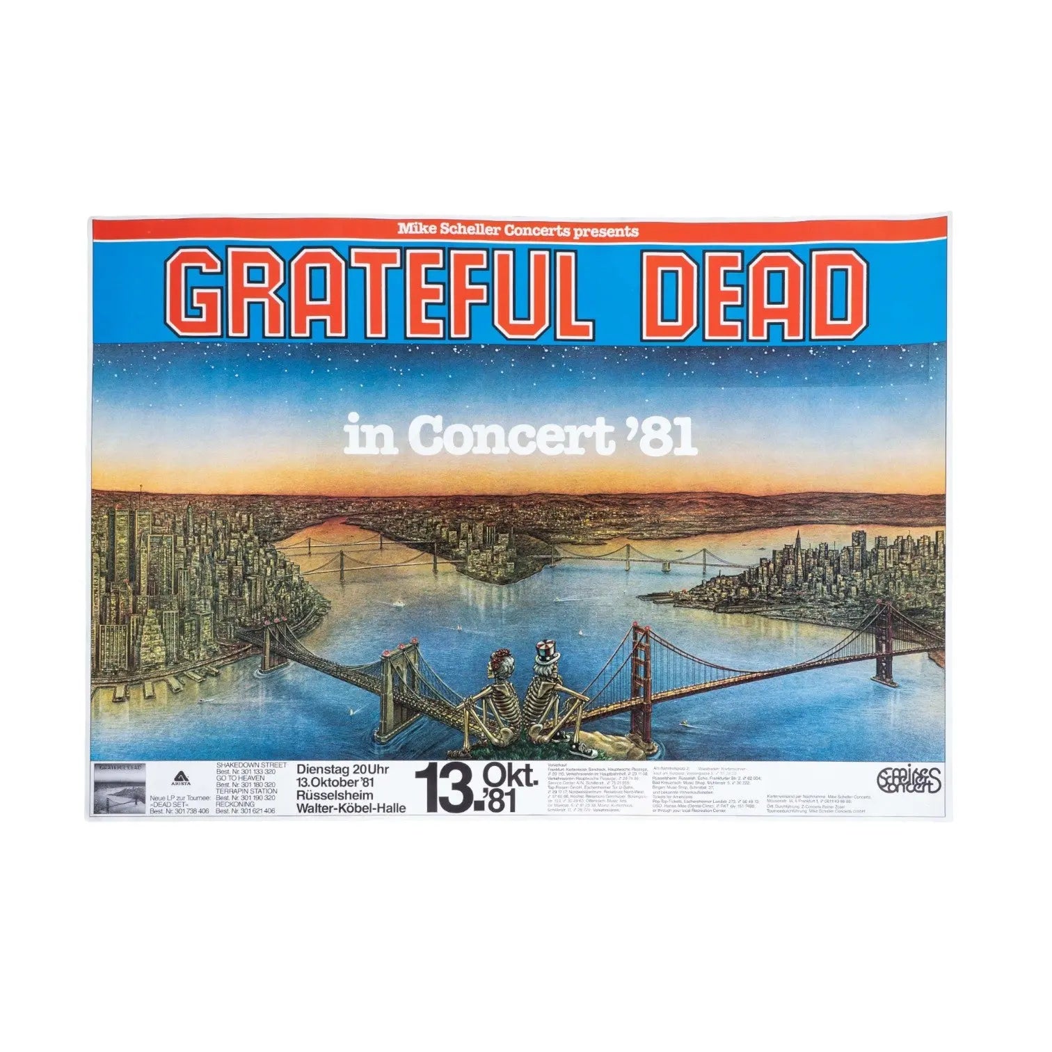 Grateful Dead Stadthalle Russelsheim Concert Poster (Halloween 1981)