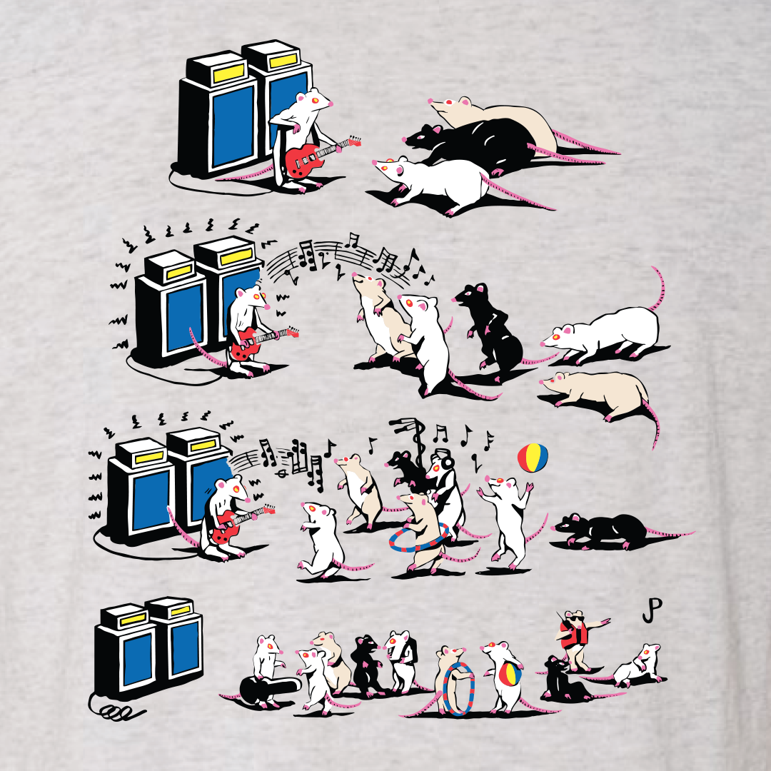 Jim Pollock "Pied Piper" Heather White T-Shirt