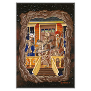 Limited edition Porch Players vintage art poster featuring rustic Americana-inspired illustration with musicians performing on a front porch