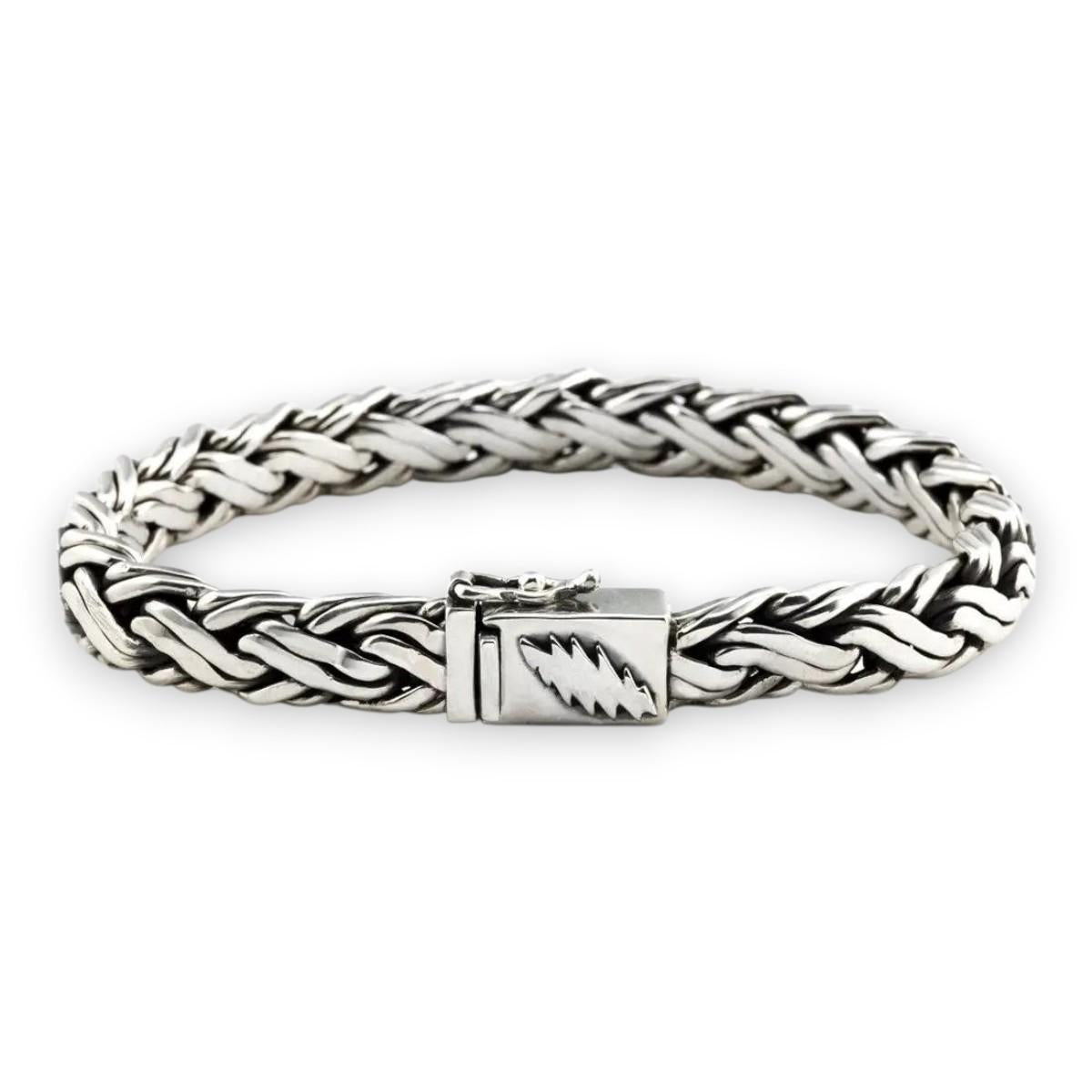 Grateful Dead Lightning Bolt Sterling Silver Bracelet - Back
