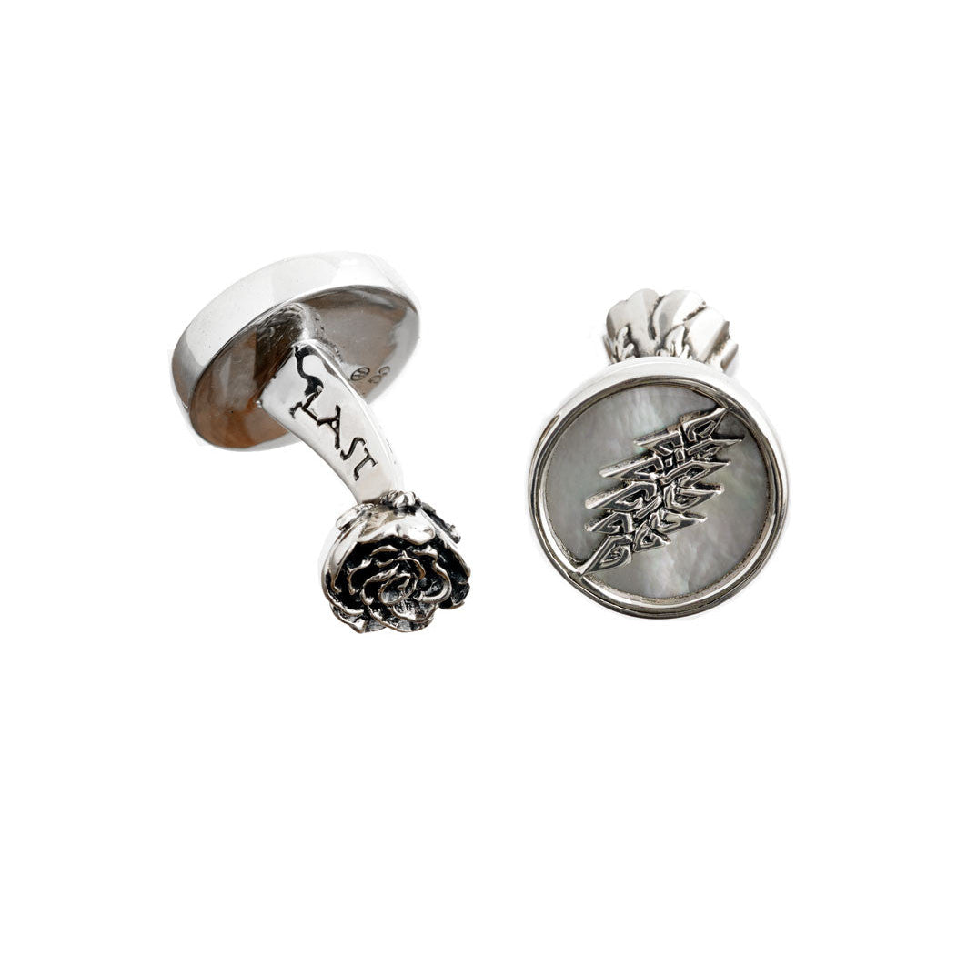 13-Point Lightning Bolt Sterling Silver Cufflink