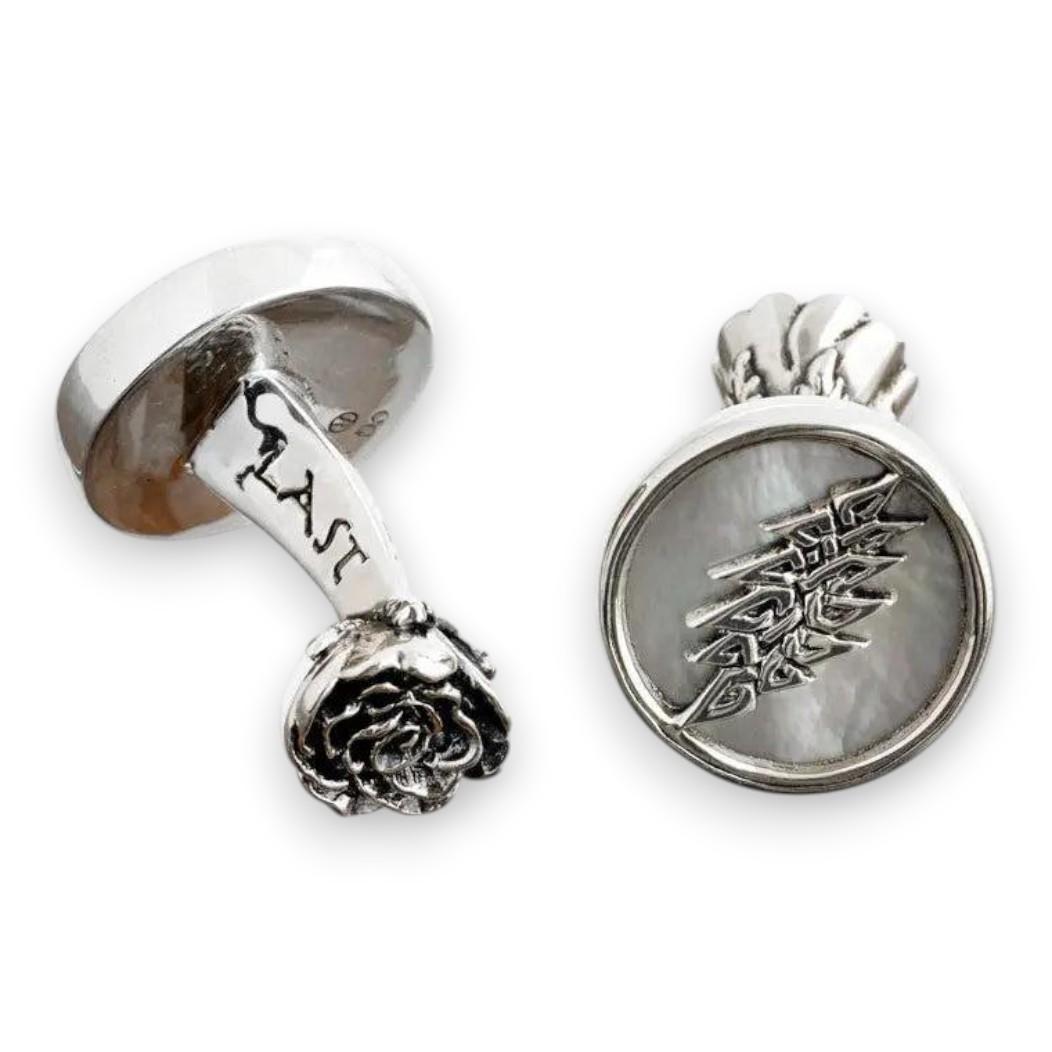 Grateful Dead Lightning Bolt Sterling Silver Cufflink - Front