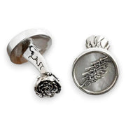 Grateful Dead Lightning Bolt Sterling Silver Cufflink - Front