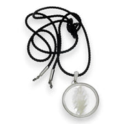 Grateful Dead Lightning Bolt Sterling Silver Mother Of Pearl Cord Necklace - Back