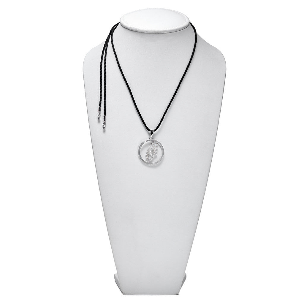13-Point Lightning Bolt Sterling Silver Mother Of Pearl Cord Necklace