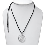 13-Point Lightning Bolt Sterling Silver Mother Of Pearl Cord Necklace