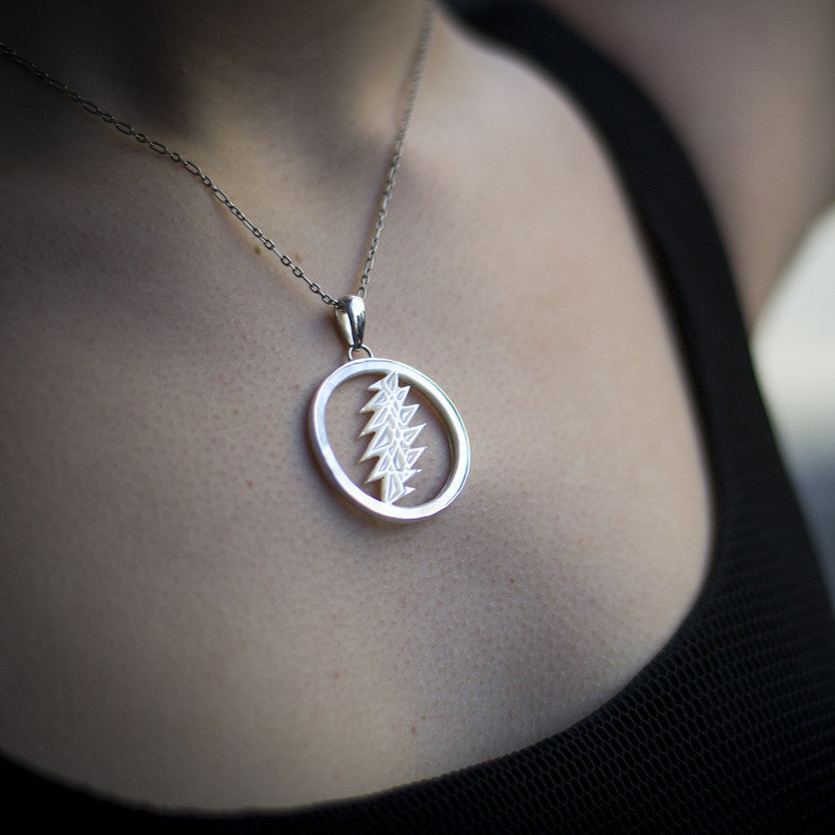 13-Point Lightning Bolt Sterling Silver Mother Of Pearl Necklace