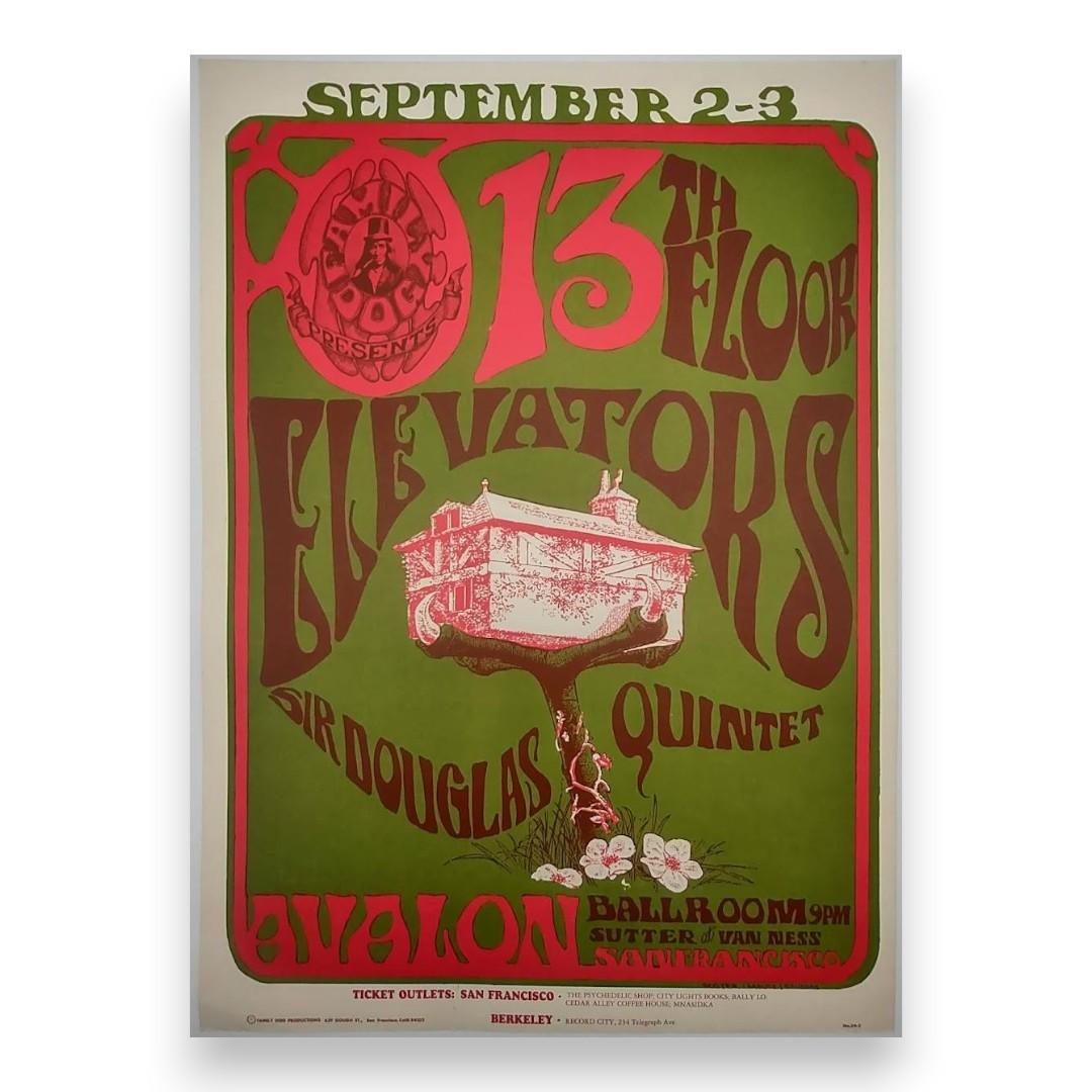 13th Floor Elevators, Sir Douglas Quintet – The Avalon Ballroom, San Francisco (Sep 2–3, 1966) by Stanley Mouse & Alton Kelley
