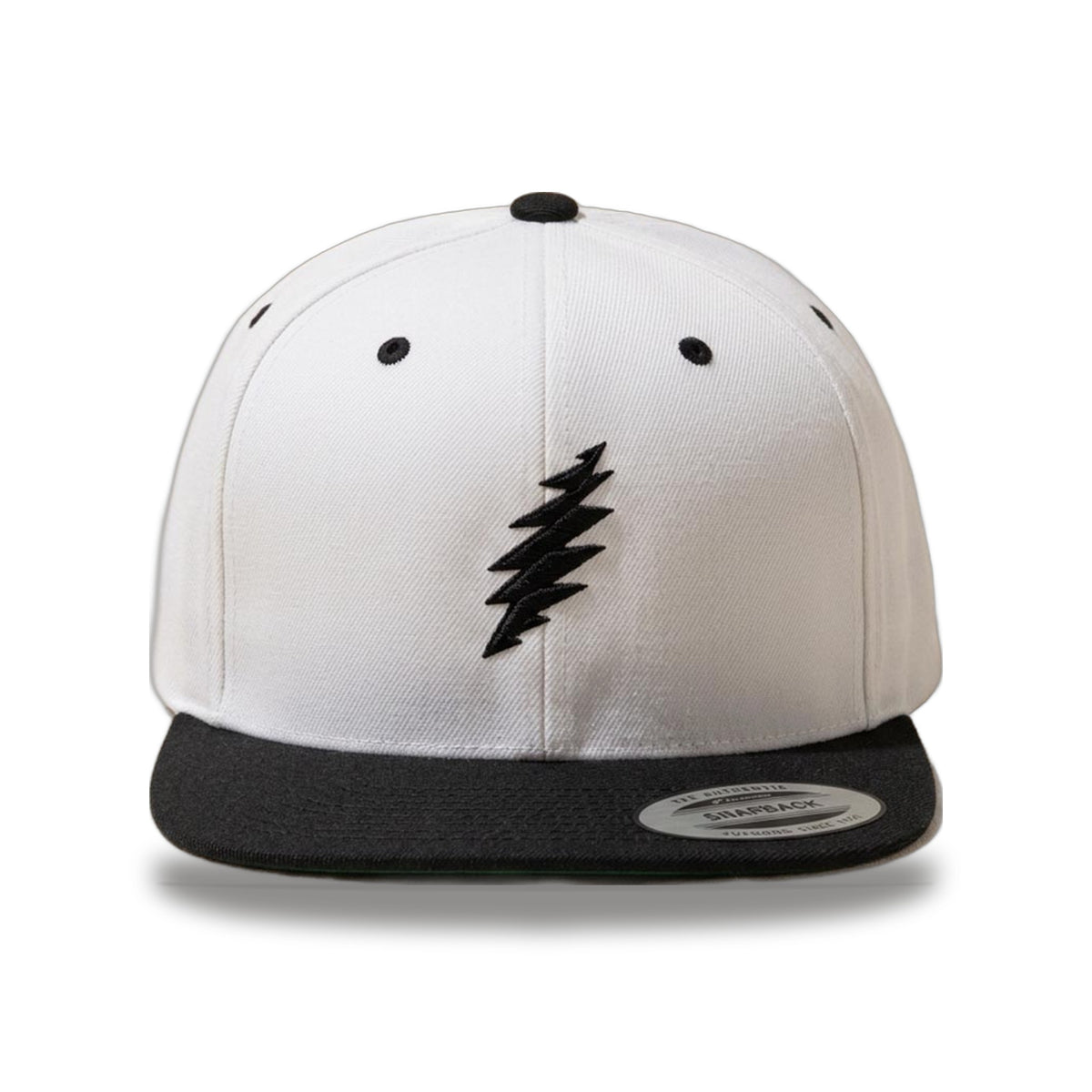 Embroidered Black Bolt Snapback Hat in Natural/Black — Officially licensed Grateful Dead Hat from Relix