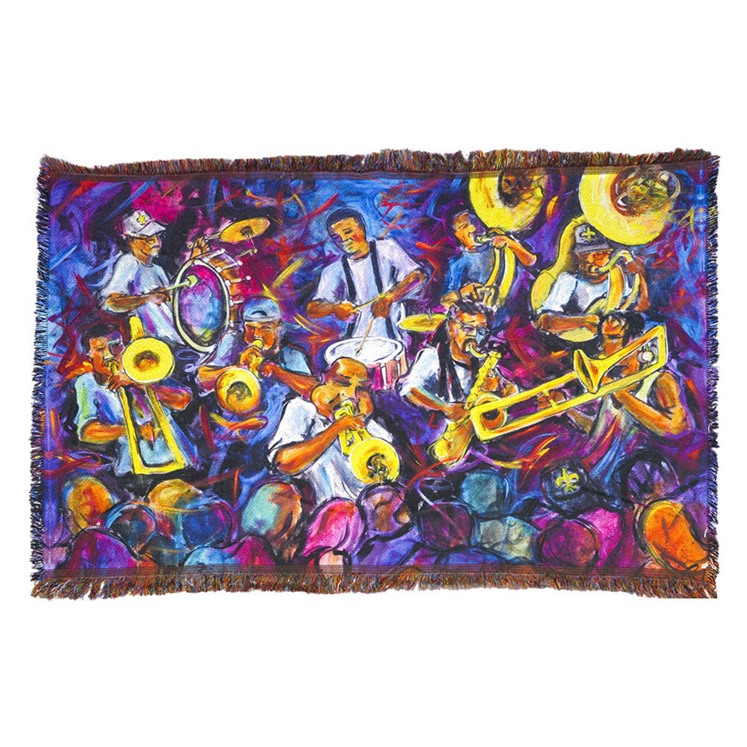 Rebirth Brass Band Woven Blanket by Frenchy