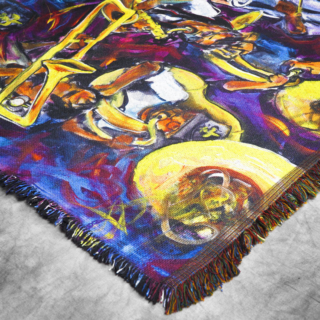 Rebirth Brass Band Woven Blanket by Frenchy