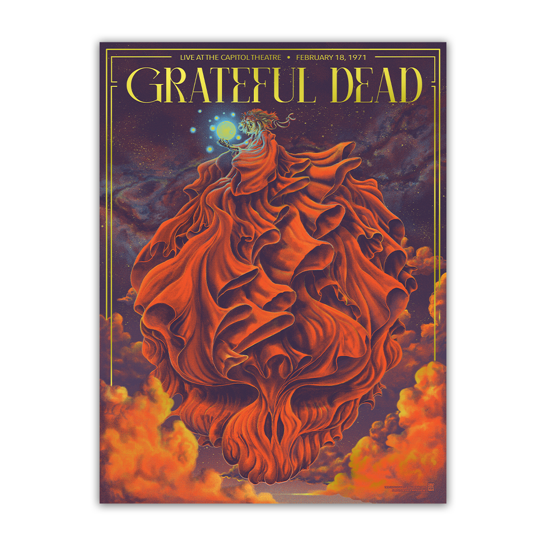 Grateful Dead (2/18/1971) Gold Foil Poster by Bailey Race