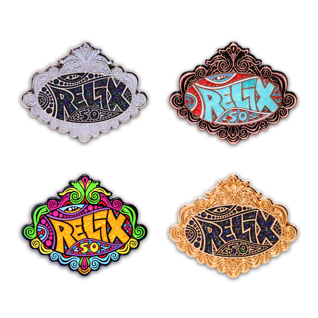 Relix 50th Anniversary Pins by Danny Steinman (2-Pin Blind Bag)