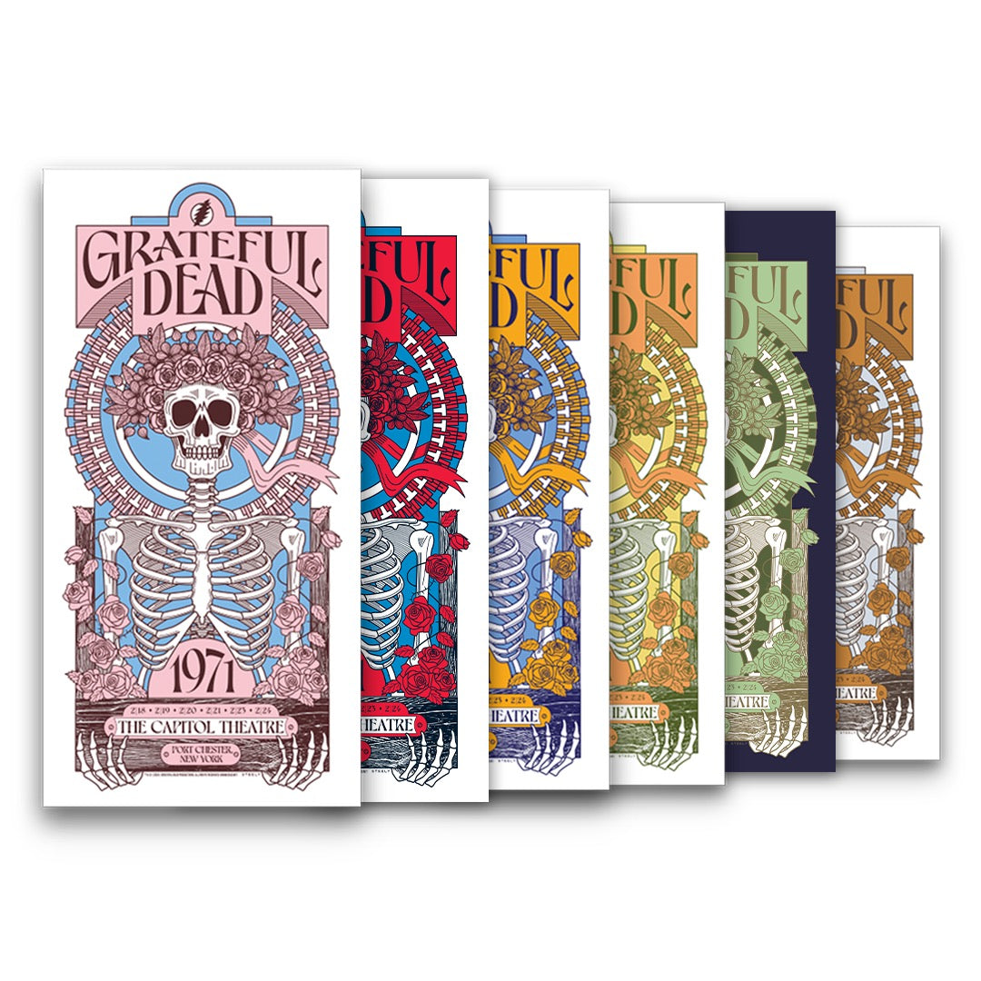 Grateful Dead (February 1971) 6-Show Run Poster Bundle (V1-V6) by Brian Steely