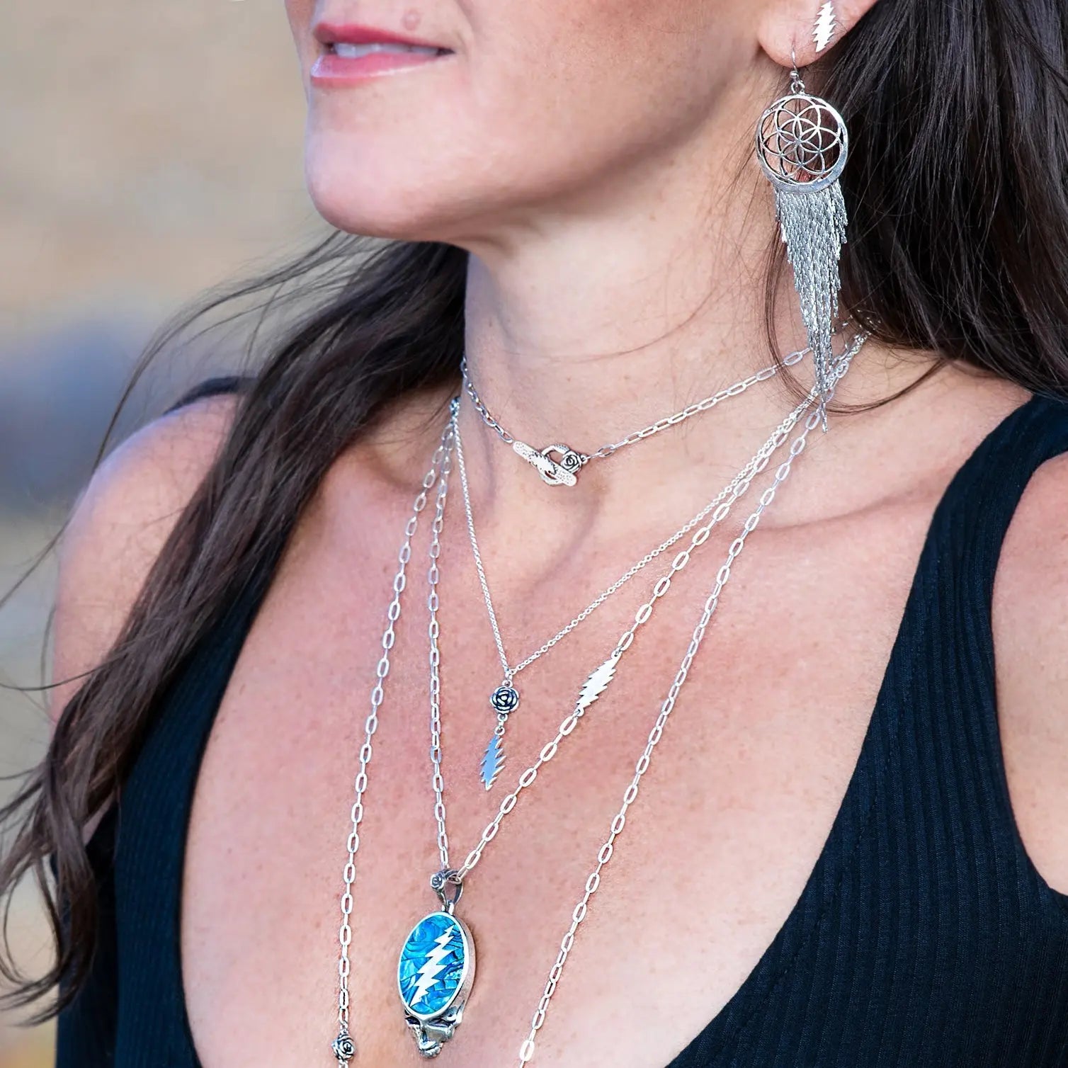 Grateful Dead Unbroken Chain Hiouchi Jewels / Rose & Bolt Grateful Dead Jewelry Necklace {{Shop name}}