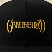 Close-up of the design on the Grateful Dead Embroidered Snapback Hat - Black