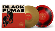 the album cover for Black Pumas - Black Pumas [Deluxe Gold & Red/Black Marble 2 LP]