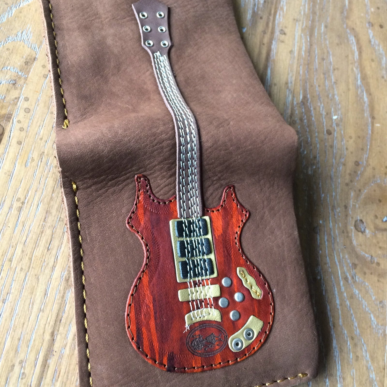 Grateful Dead Jerry Garcia "Rosebud" Handmade Leather Guitar Wallet