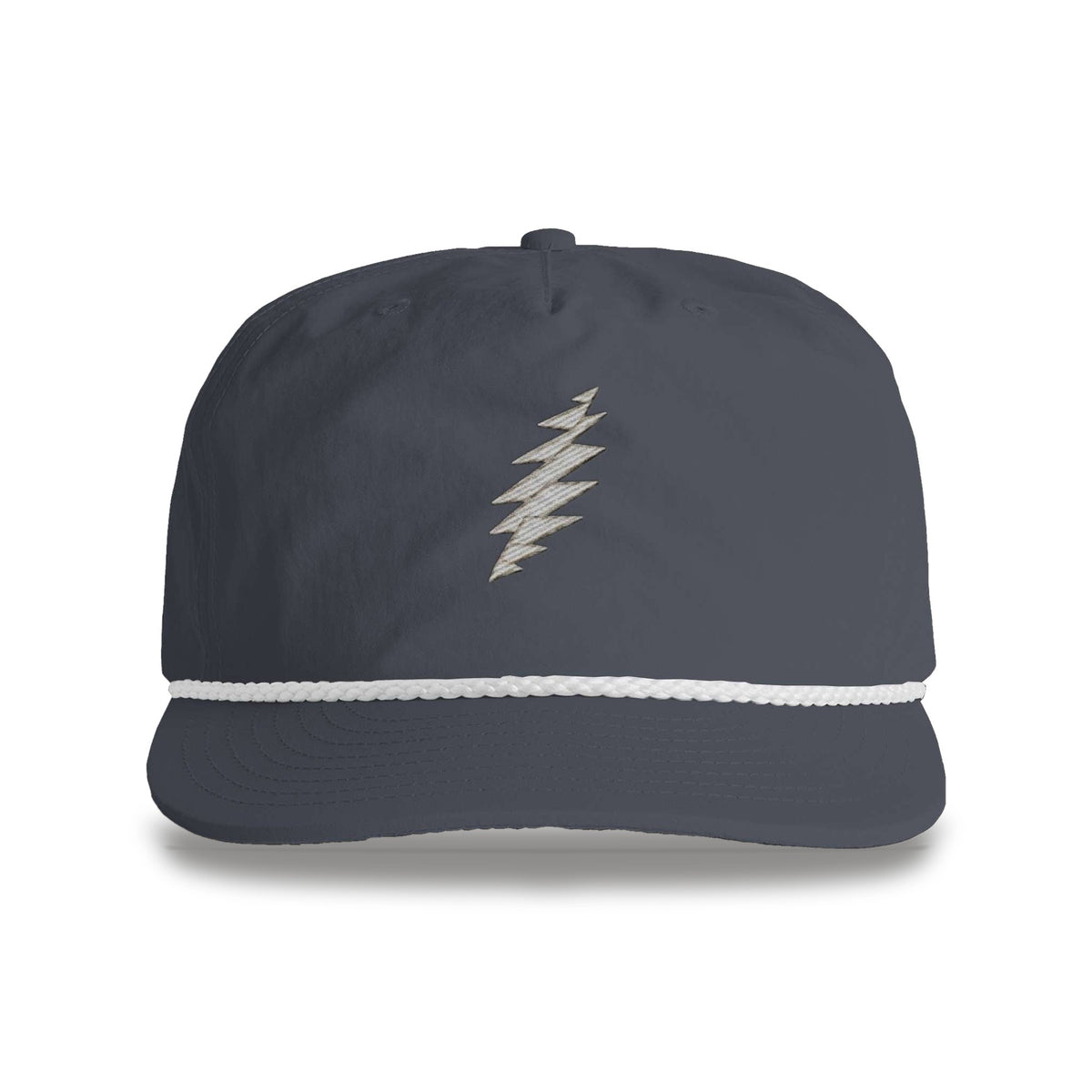 Grateful Dead Embroidered Gray Bolt Surf Rope Cap - Navy