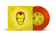 the album cover for Marvel Chorus - Merry Marvel Marching Society (1966 Theme) [Iron Man Translucent Red 7" Single]