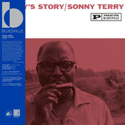 the album cover for Sonny Terry - Sonny's Story - Bluesville Acoustic Sounds Series [180g Black with tip-on jacket]