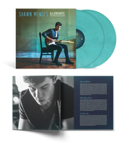 the album cover for Shawn Mendes - Illuminate - 10th Anniversary Edition [Translucent Aqua 2 LP]