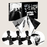 the album cover for De La Soul - Stakes Is High - 30th Anniversary [Black and White Spoke Effect + print of Dave]