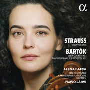 the album cover for Alena Baeva - Strauss & Bartok: Vn Concertos