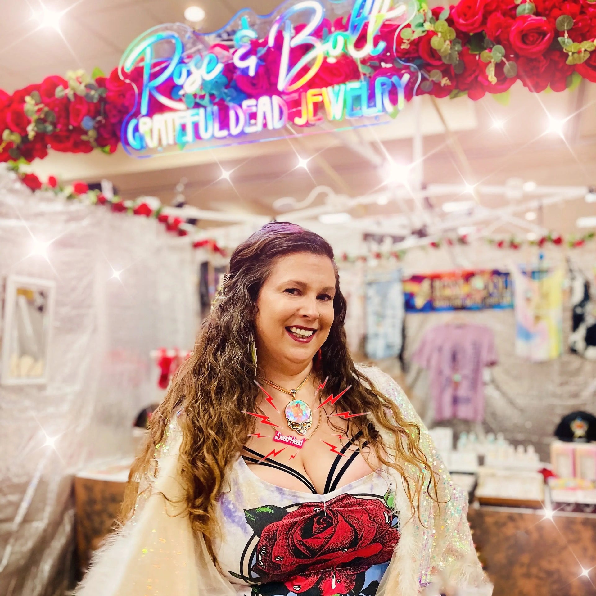 Grateful Dead Steal Your Prism Necklace | Gold Hiouchi Jewels / Rose & Bolt Grateful Dead Jewelry Necklace {{Shop name}}