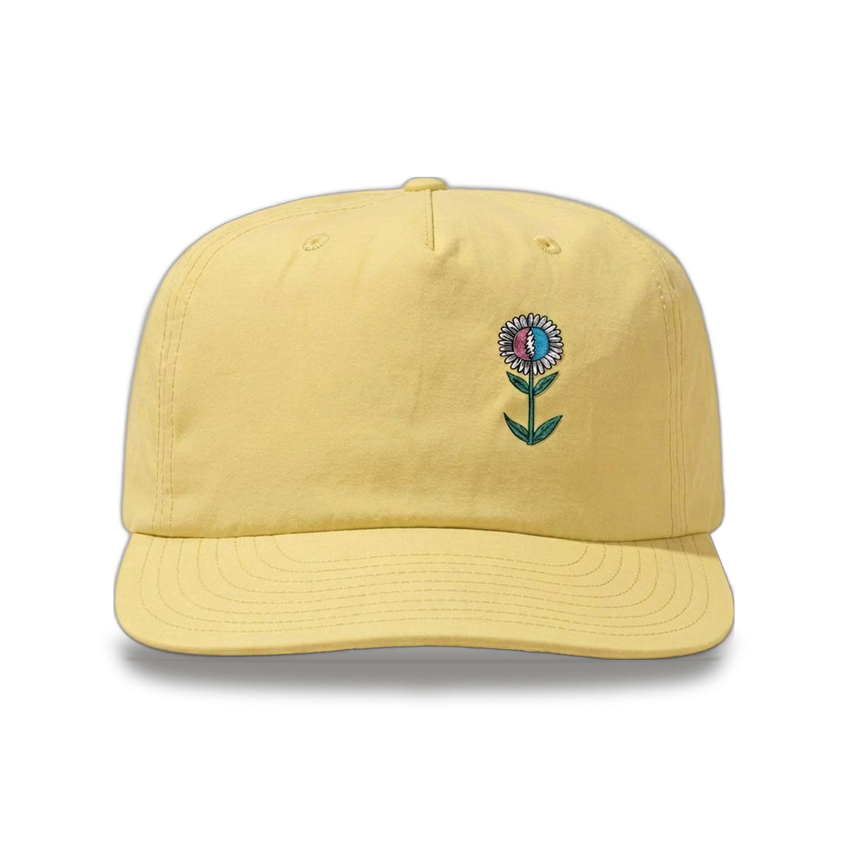 Flower Stealie Surf Hat in Lemonade — Officially licensed Grateful Dead Hat from Relix