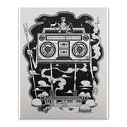 "80s Kid" Brilliant White Letterpress Print by Mazza