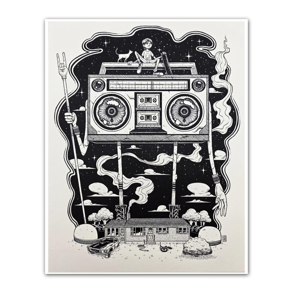 "80s Kid" Cream Letterpress Print by Mazza