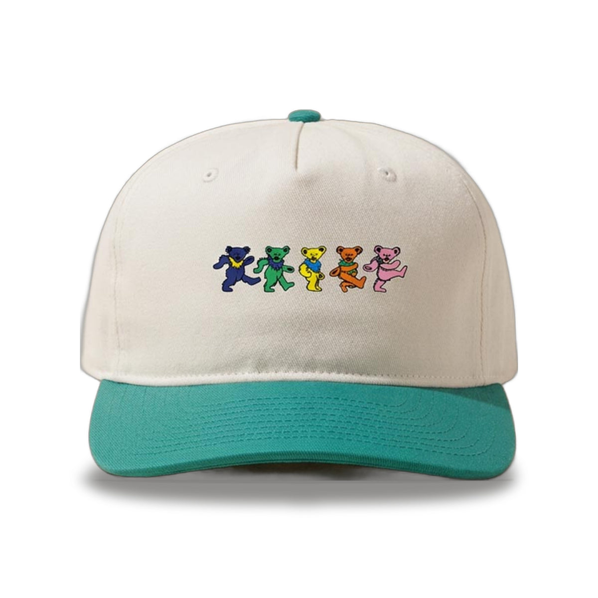 Dancing Bears Two-Tone Hat in Natural/Teal — Officially licensed Grateful Dead Hat from Relix