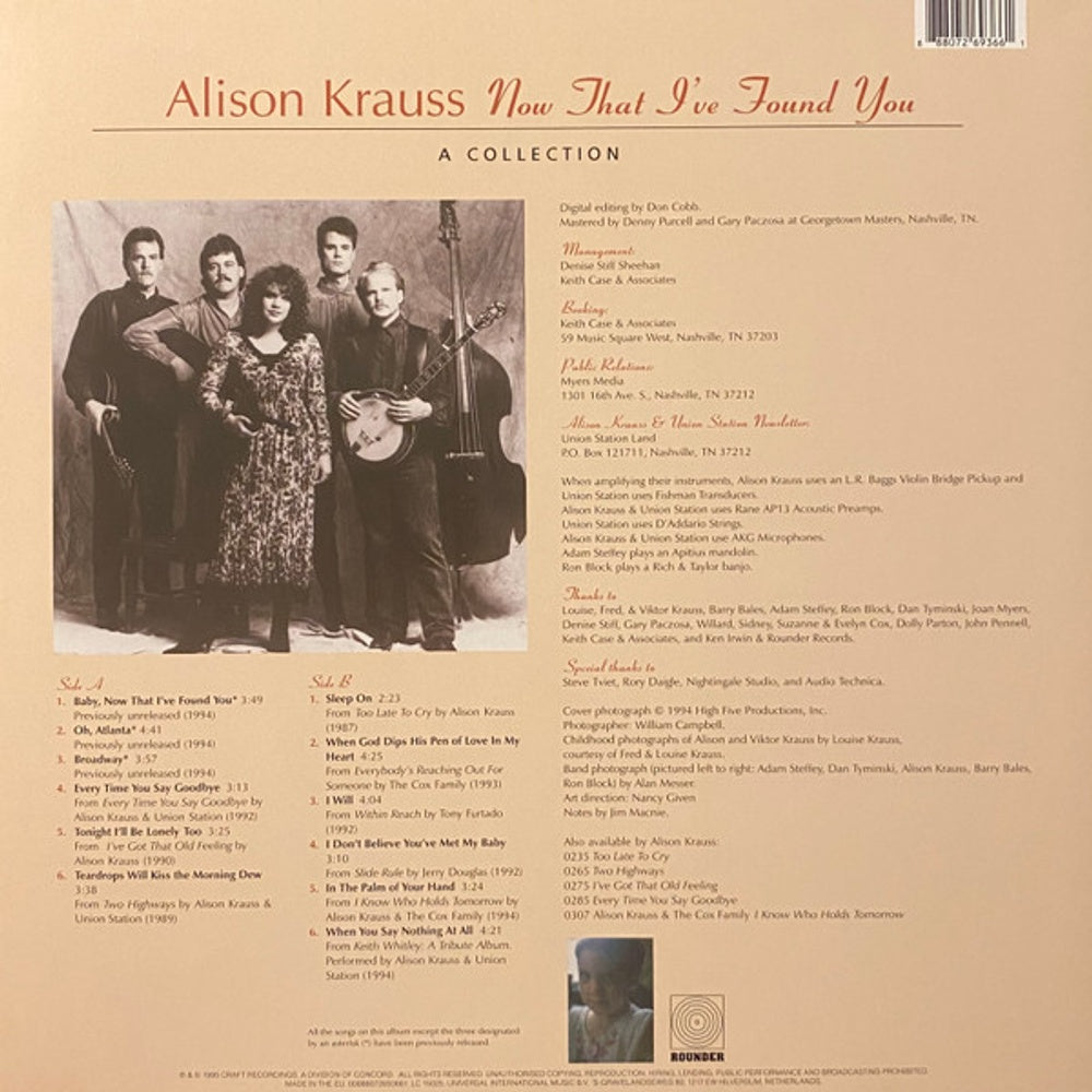 Alison Krauss – Now That I Found You: A Collection (LP Vinyl) - Detail