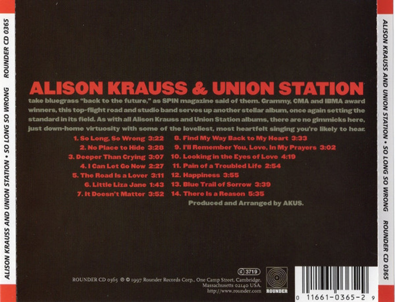 Alison Krauss – So Long So Wrong (CD) - Additional View