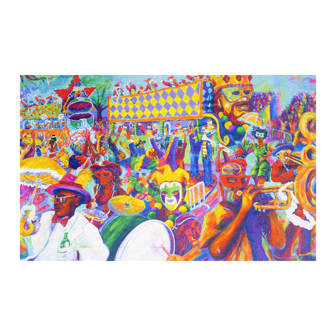 All On A Mardi Gras Day Woven Blanket by Frenchy