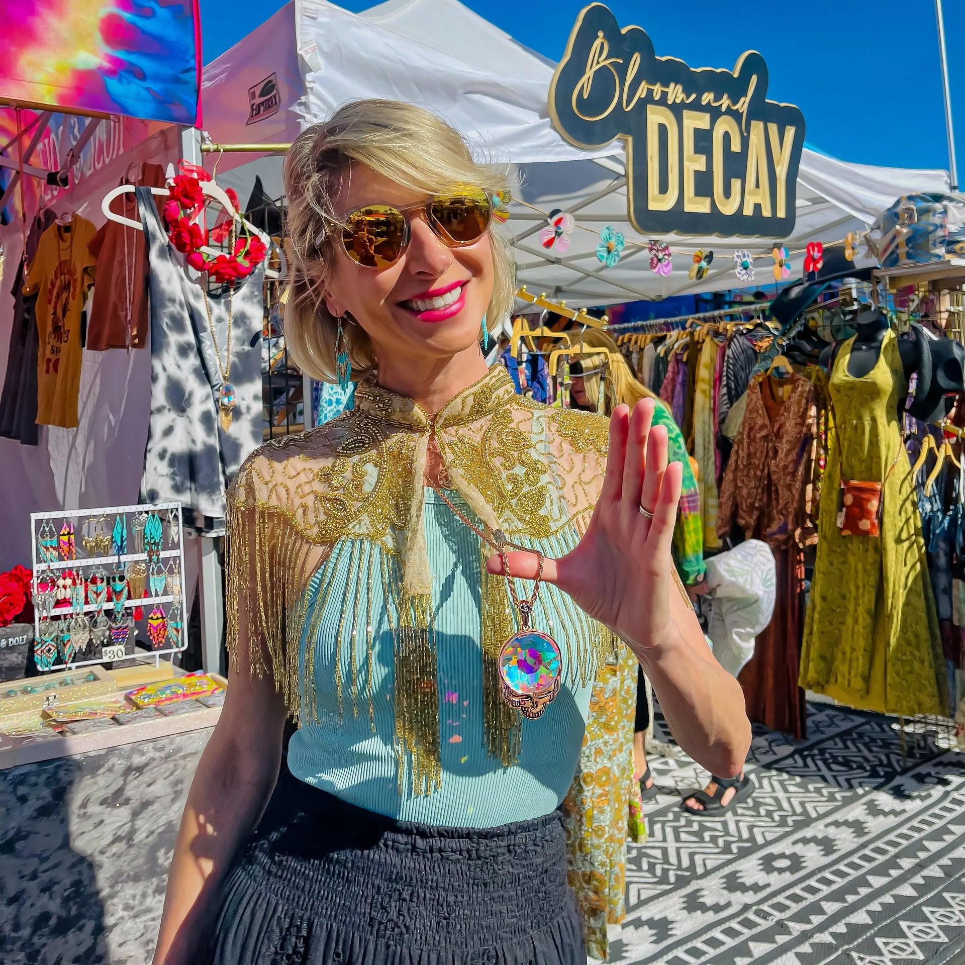 Grateful Dead Steal Your Prism Necklace | Rose Gold Hiouchi Jewels / Rose & Bolt Grateful Dead Jewelry Necklace {{Shop name}}