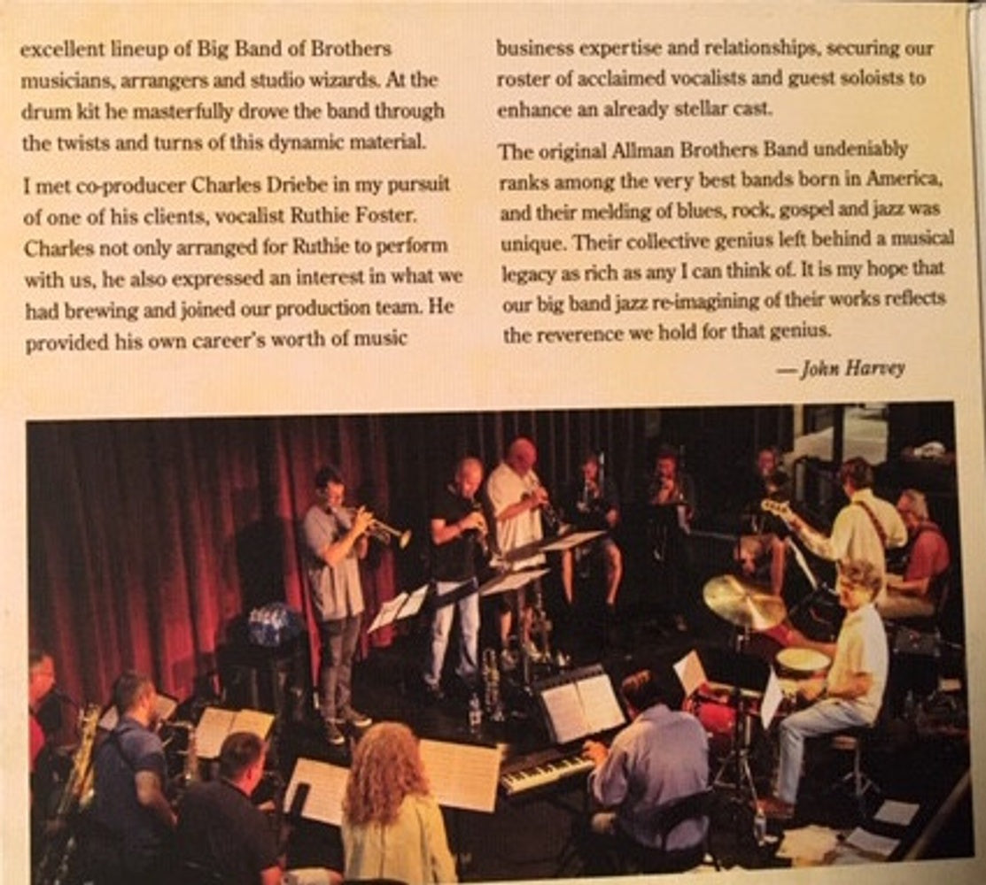 Big Band of Brothers – Jazz Celebration Of The Allman Brothers Band (CD) - Close-Up