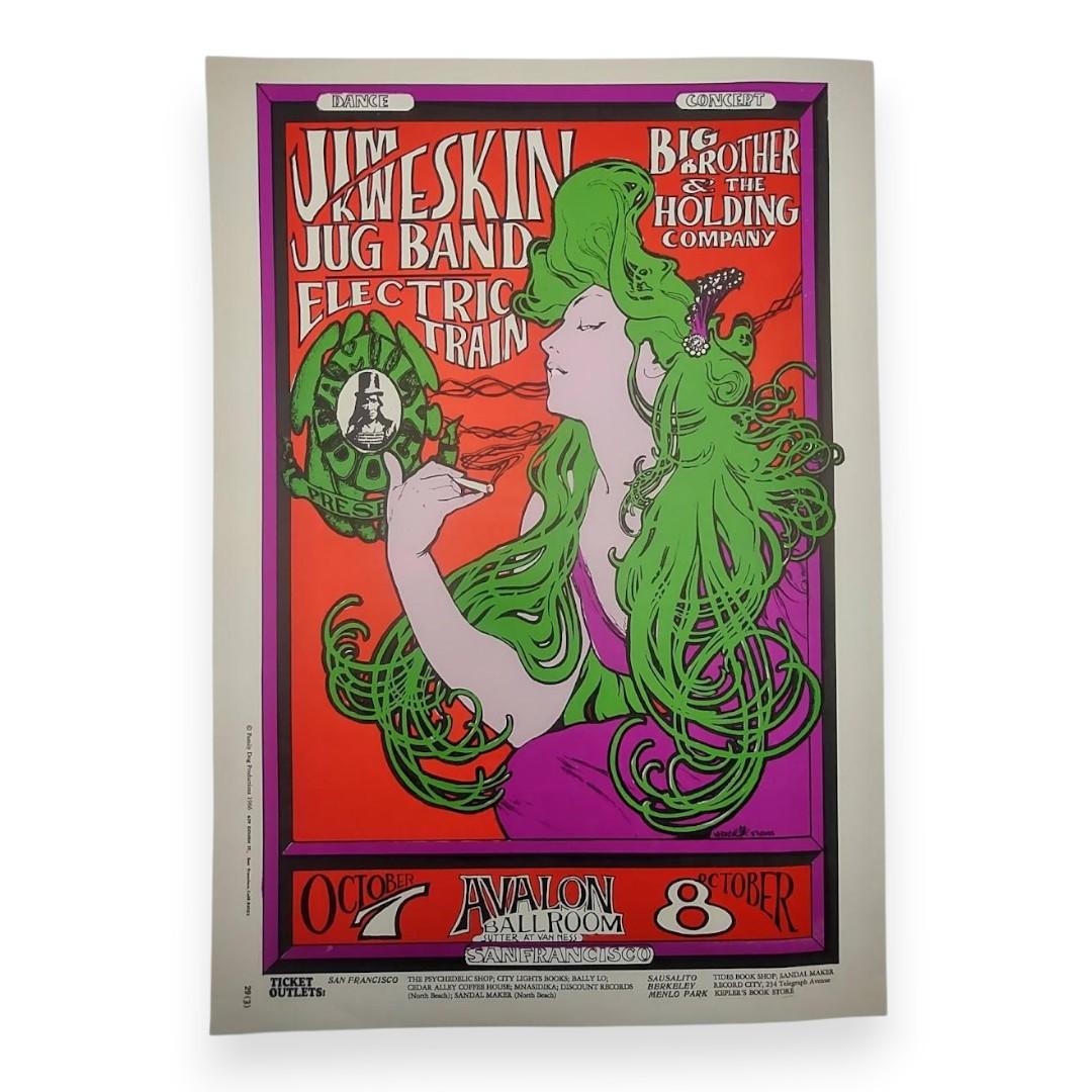 Big Brother & The Holding Company, Jim Kweskin – The Avalon Ballroom, San Francisco (Oct 7–8, 1966) by Stanley Mouse & Alton Kelley (3rd Edition, Good Condition)