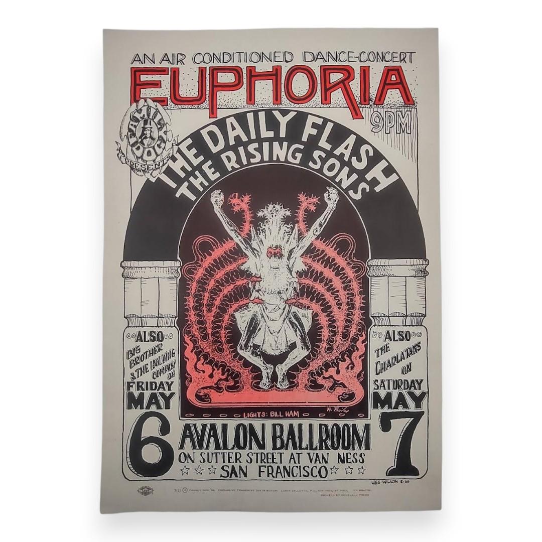 Big Brother & The Holding Company, The Charlatans, The Daily Flash – The Avalon Ballroom, San Francisco (May 6–7, 1968) by Wes Wilson