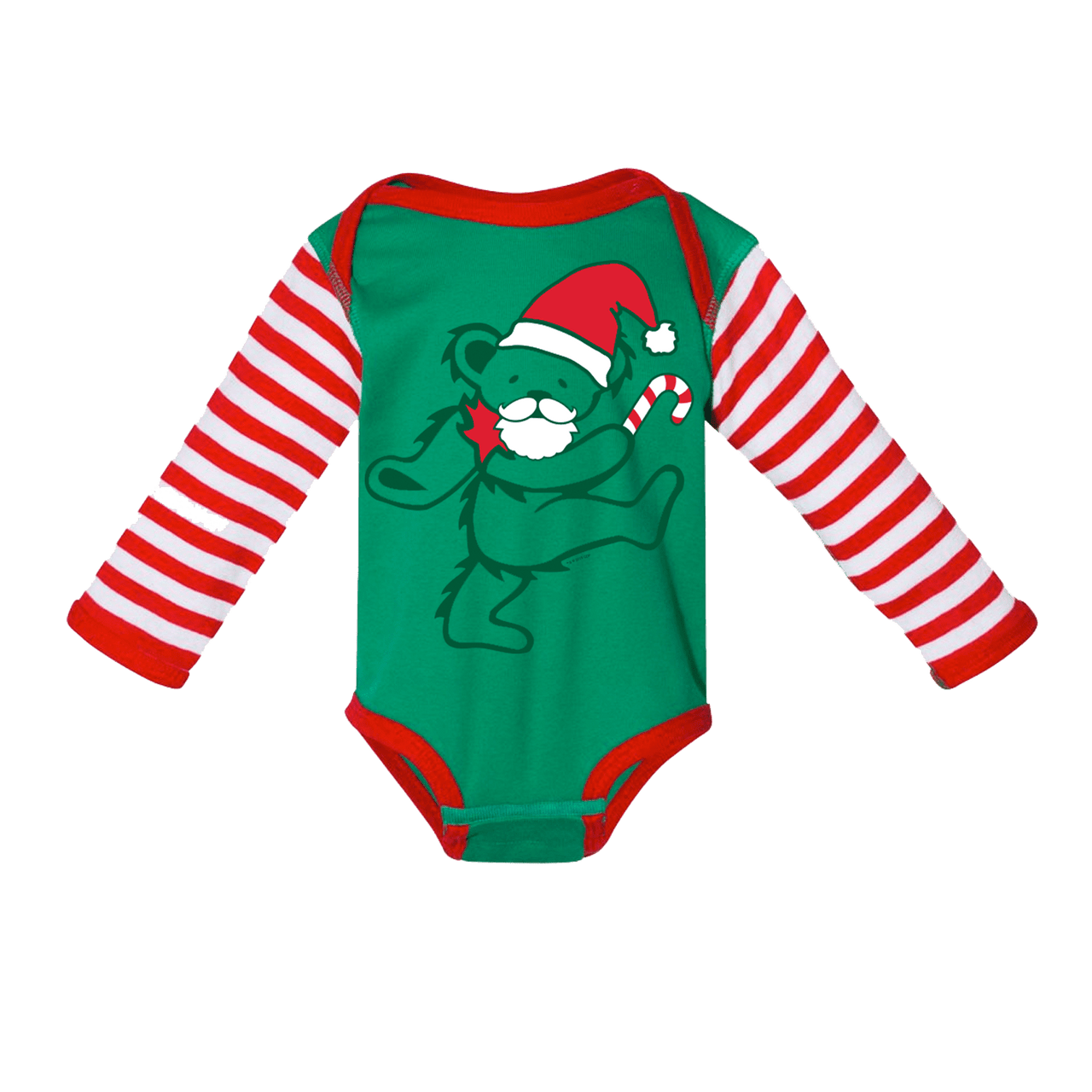 Grateful Dead Santa Bear Long Sleeve Baby Onesie