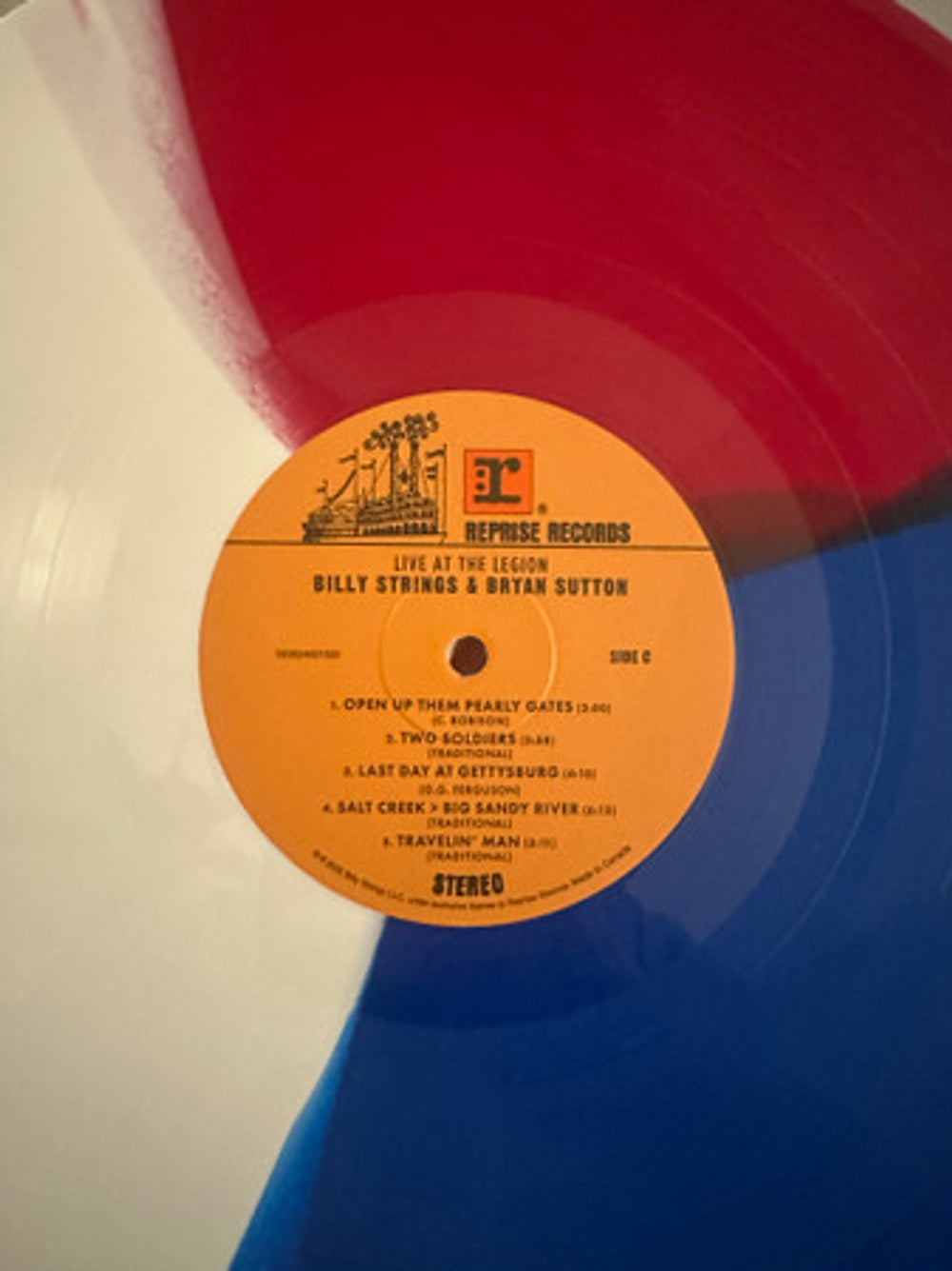 Billy Strings & Bryan Sutton - Live At The Legion (Tri-Color Red White Blue 2-LP Vinyl) - Side View