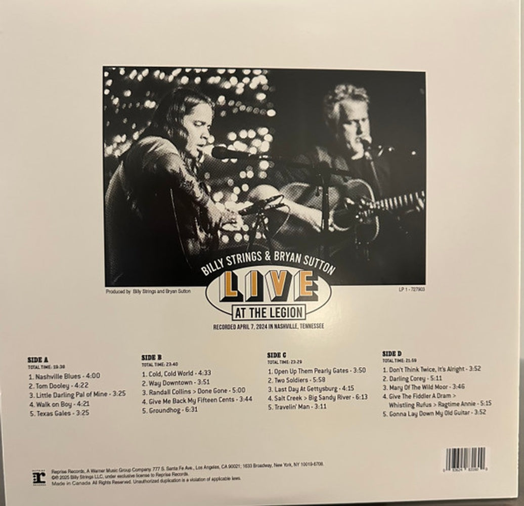 Billy Strings & Bryan Sutton - Live At The Legion (Tri-Color Red White Blue 2-LP Vinyl) - Lifestyle