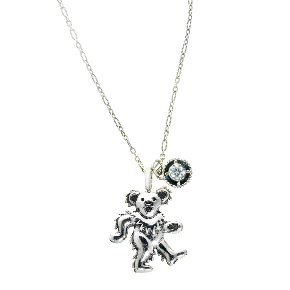 Birthstone Bear Necklaces Sterling Silver & Semi-Precious Stones